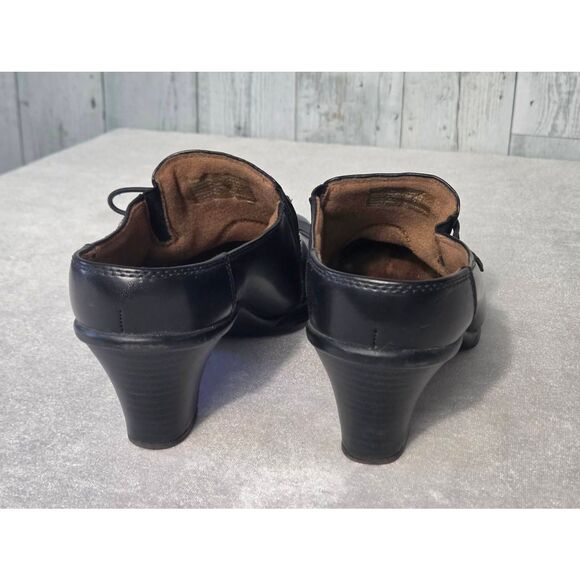 Earth Spirit Elaine Leather Heeled Monk Witch Clogs Pumps Sz. 8.5 - Picture 2 of 7